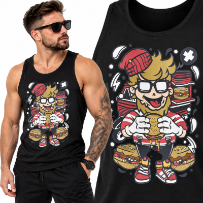 TANK TOP ANIMOWANY HIPSTER BURGER